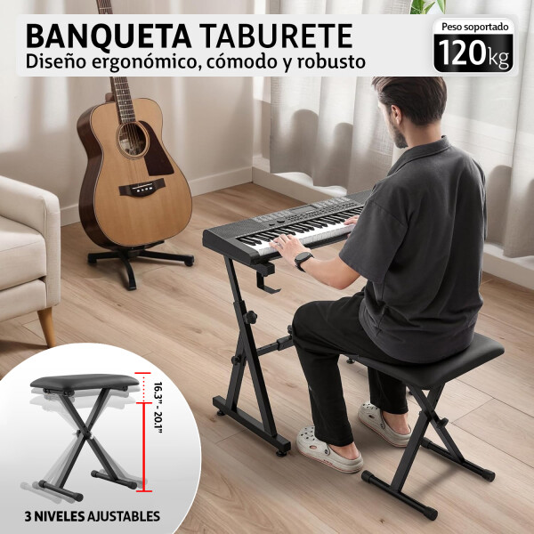 Banco Taburete Asiento Taburete Altura Regulable Piano Organo Teclado Musica Imback Color Negro Banco Taburete Asiento Taburete Altura Regulable Piano Organo Teclado Musica Imback Color Negro