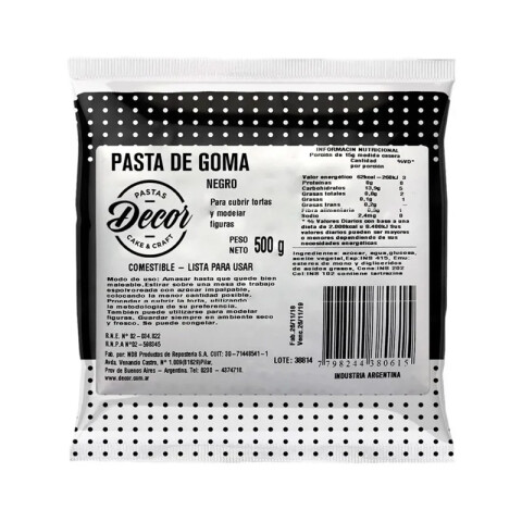 Pasta de Goma Negro 500 g