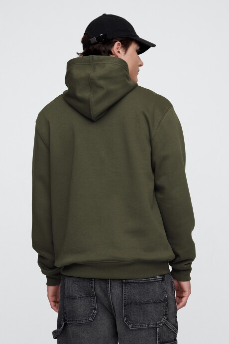 Buzo Canguro Logo Gap Camo Hombre Black Moss