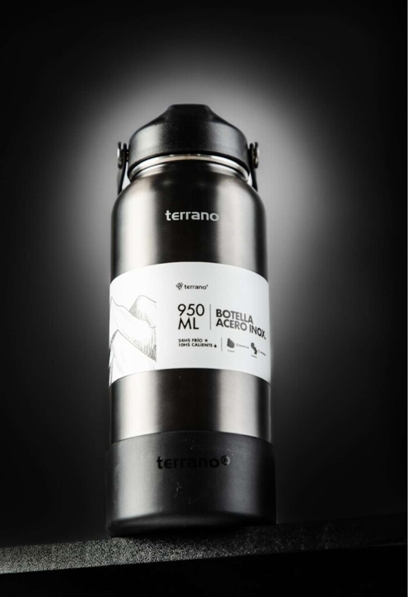 Botella Térmica Con Pico 950Ml. - Negro Metalizado 