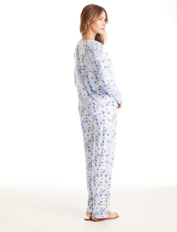 Pijama C/pantalon 55 CELESTE/MULTI