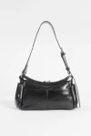 Cartera de hombro con bolsillos shinny negro