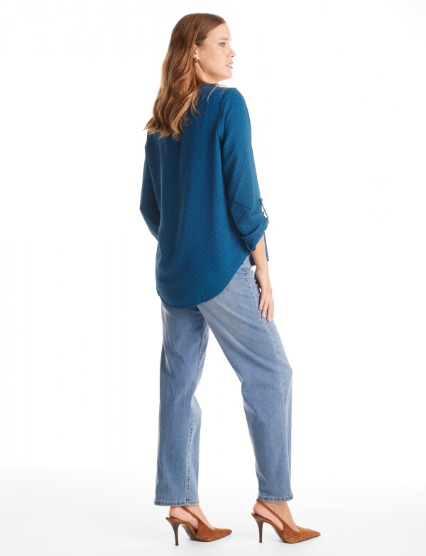 Blusa Escote V PETROLEO