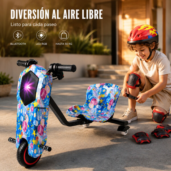 Triciclo Eléctrico Infantil 350W con Bluetooth y Luces RGB Diseño 1