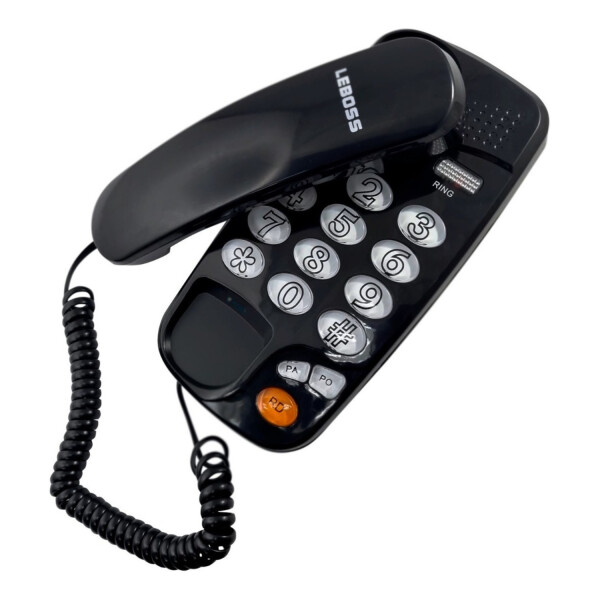 Telefono Fijo De Mesa O Pared Base B636 Numeros Grandes Variante Color Negro