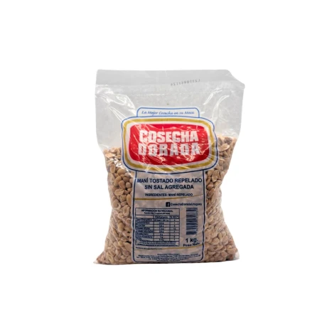 MANI TOSTADO SIN/SAL COSECHA DORADA BOLSA 1KG MANI TOSTADO SIN/SAL COSECHA DORADA BOLSA 1KG