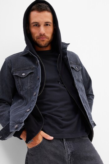 Campera De Jean Hombre Black Wash