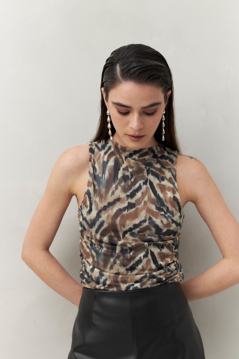 TOP SKINA Animal Print