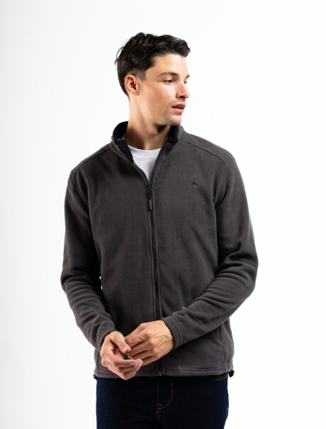 Campera Polar Clásica Gris Oscuro/Negro