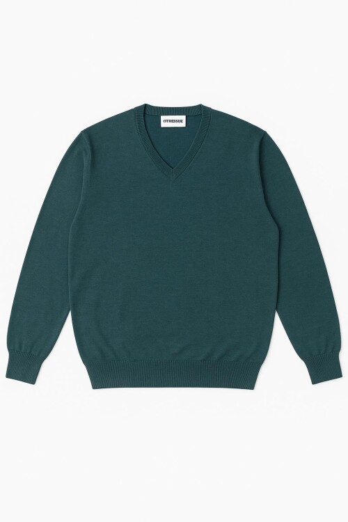 Sweater escote en V VERDE