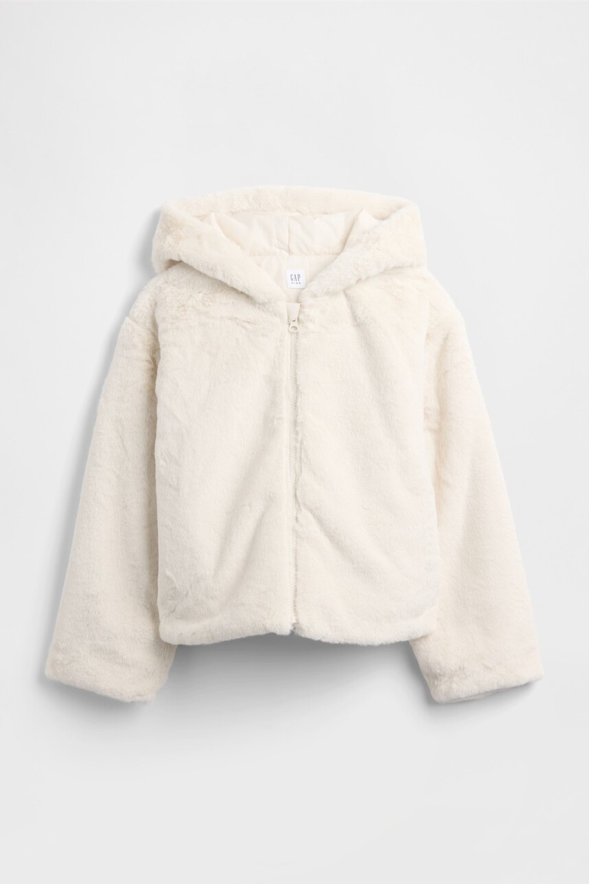 Campera Peludita Niña Ivory Frost