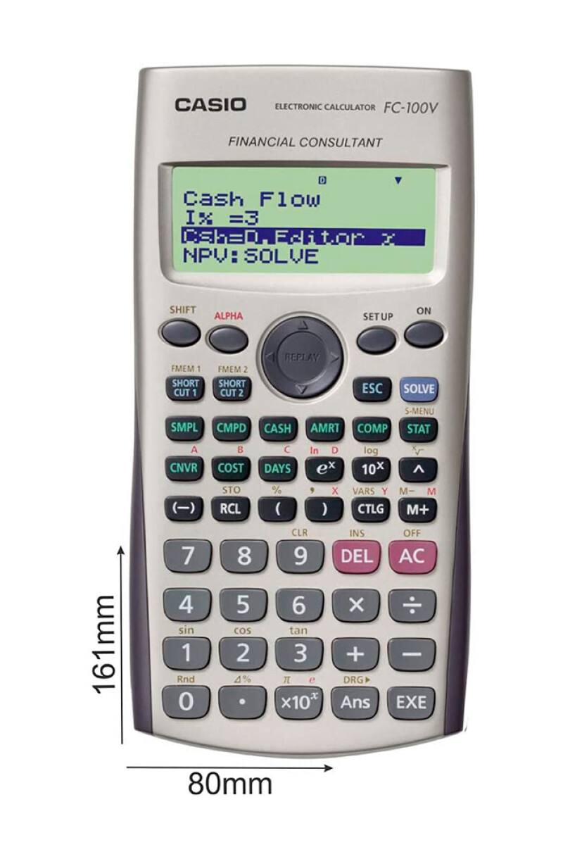Calculadora Financiera Casio Fc-100v de 4 Lineas Amortización Calculadora Financiera Casio Fc-100v de 4 Lineas Amortización