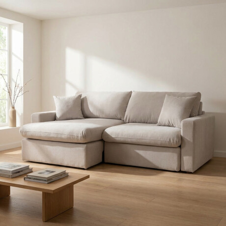 Sofá Cama Slow (Retráctil) - Tela Microfibra FX4-10 (Beige)