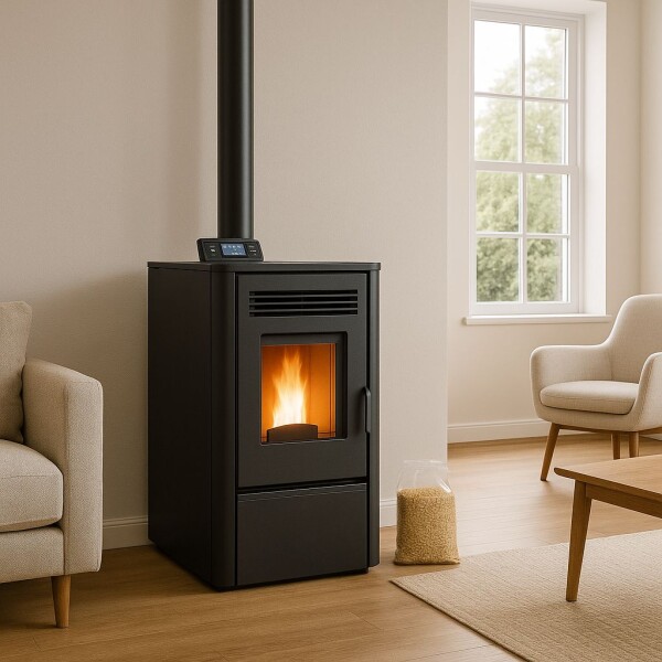 Calefactor a Pellet Warm SR-P4 | 4 kW | Hasta 40 m² con Kit de Caños Incluido Calefactor a Pellet Warm SR-P4 | 4 kW | Hasta 40 m² con Kit de Caños Incluido