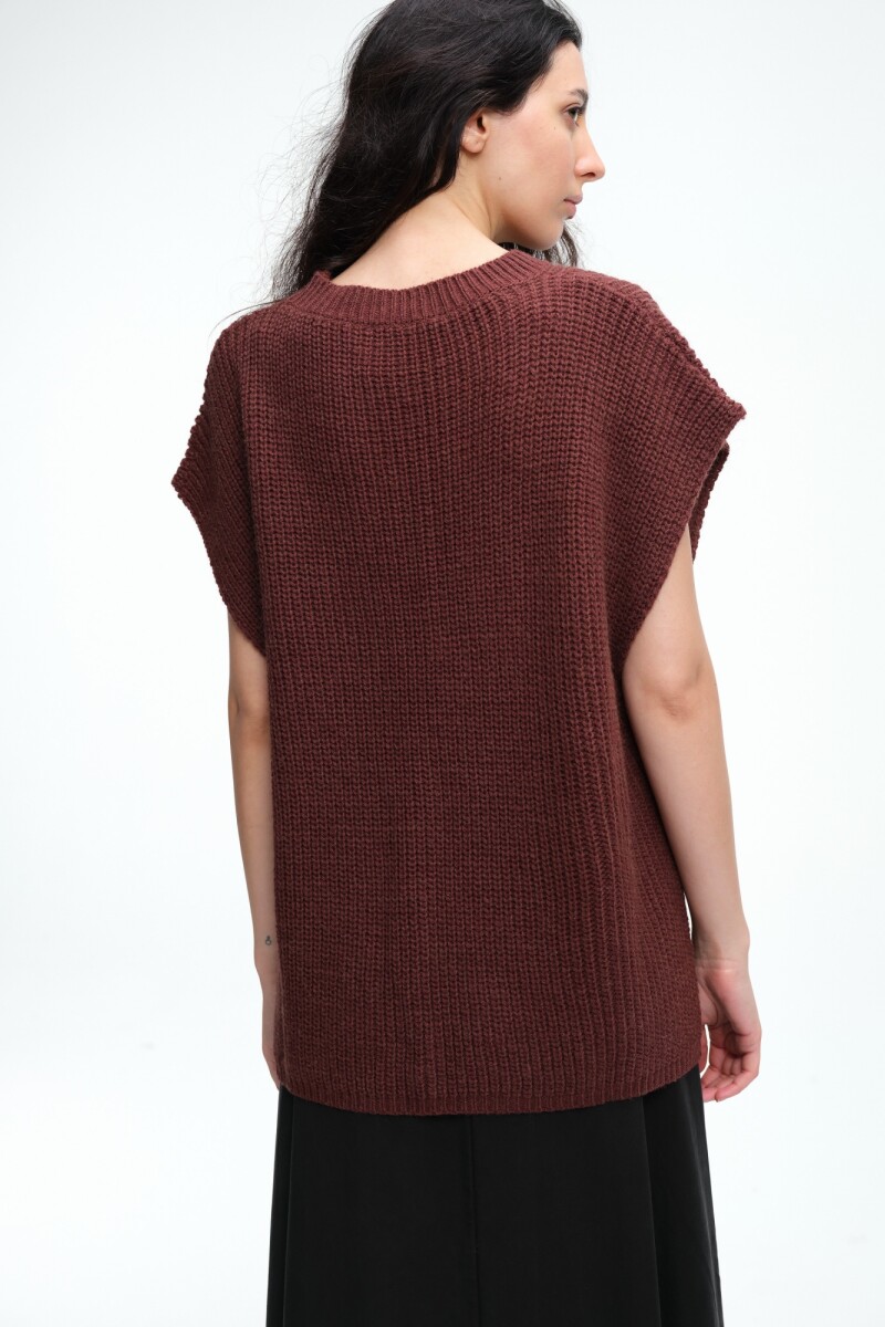 CHALECO BOTONES Ladrillo