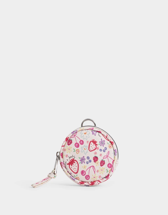 Monederos Estampados Monedero Cuerina Frutas - Blanco Crudo