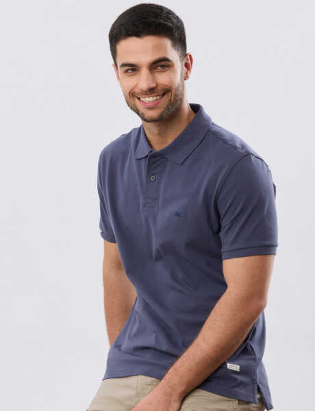 REMERA POLO LISA PIQUÉ Azul