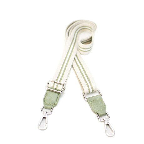 Correa Galon Para Cartera Manteca Verde y Blanco