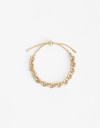 Pulseras Flexibles Metal Pulsera Ajustable De Eslabones - Dorado Oro Cepillado Mate