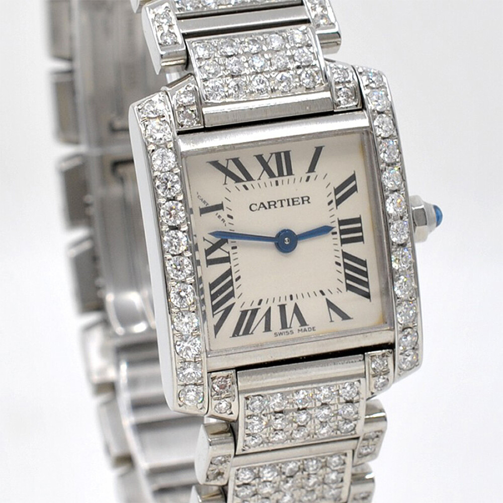 Cartier Tank Francaise 2384 Para Dama. Acero Y Diamantes. Con Caja Cartier Tank Francaise 2384 Para Dama. Acero Y Diamantes. Con Caja