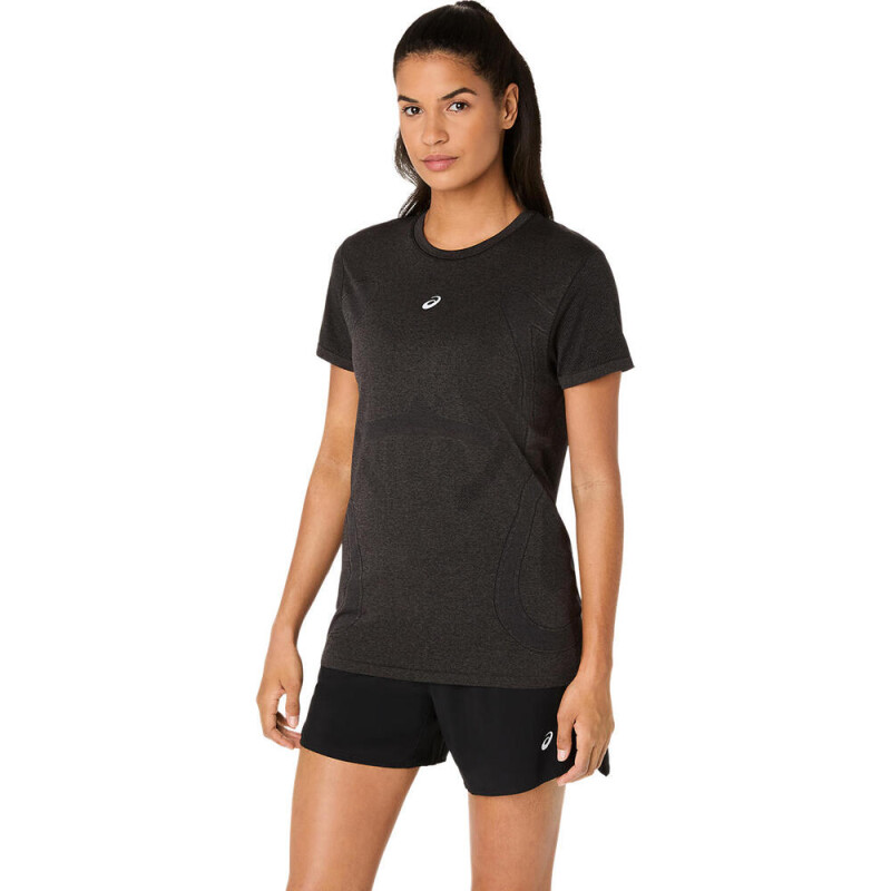 Polo Running Road Seamless Ss Mujer Performance Black/graphite Grey