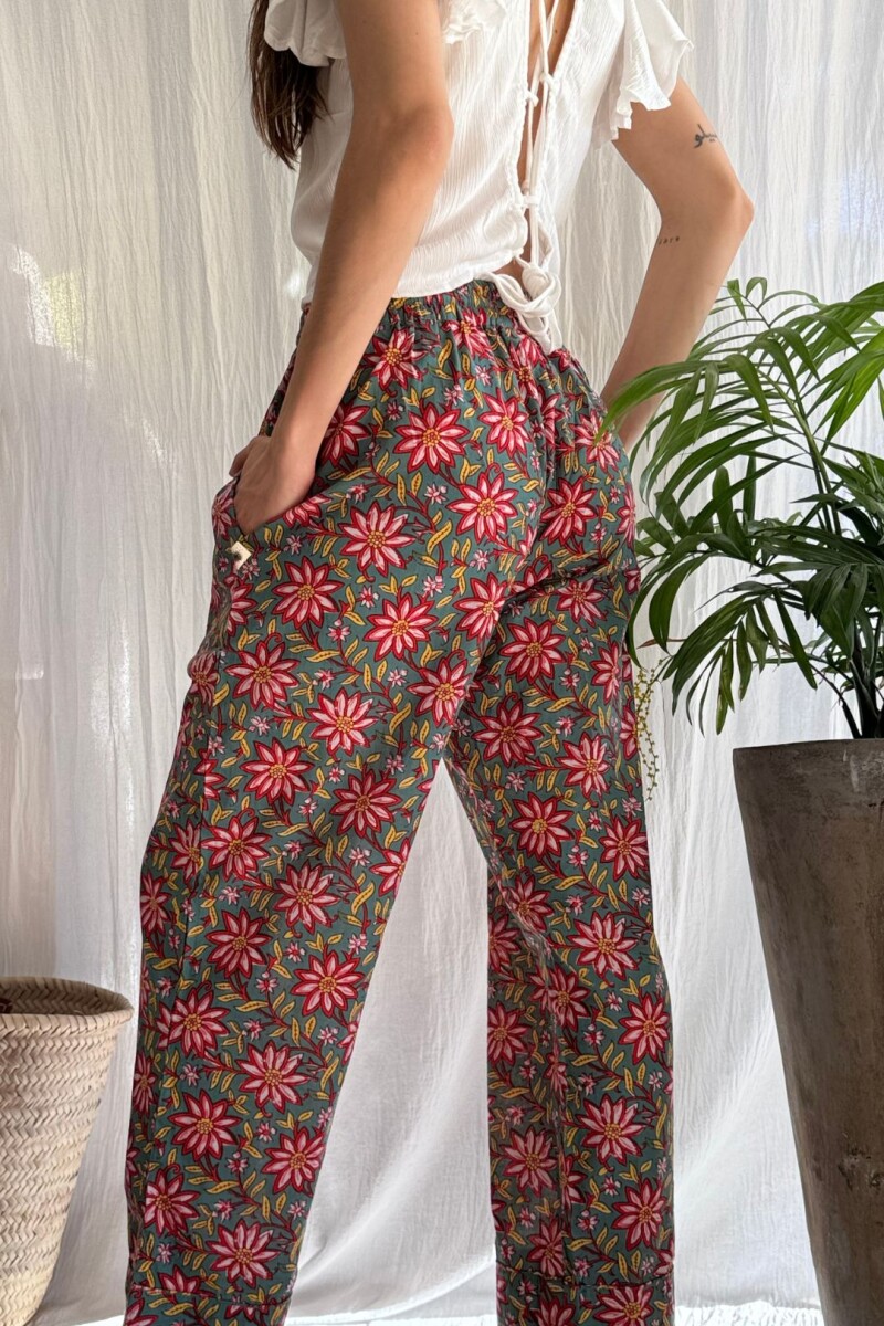 Pantalon Joaco Flores rojas