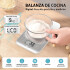 Balanza Digital de Cocina IMBACK con Precisión 1g a 5kg, Acero Inoxidable Color Plateado Balanza Digital de Cocina IMBACK con Precisión 1g a 5kg, Acero Inoxidable Color Plateado