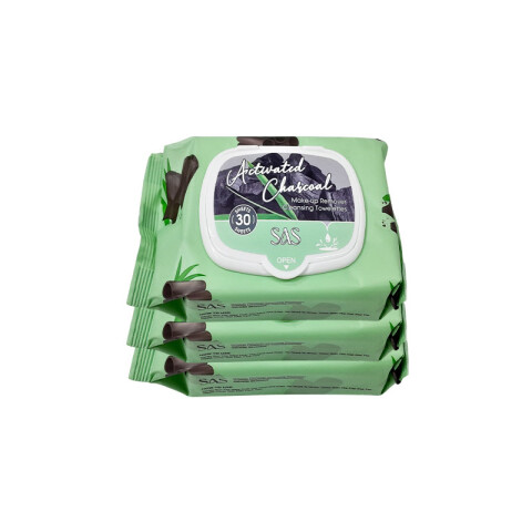 Toallitas desmaquillantes x30pcs carbón activado Toallitas Desmaquillantes X30pcs Carbón Activado