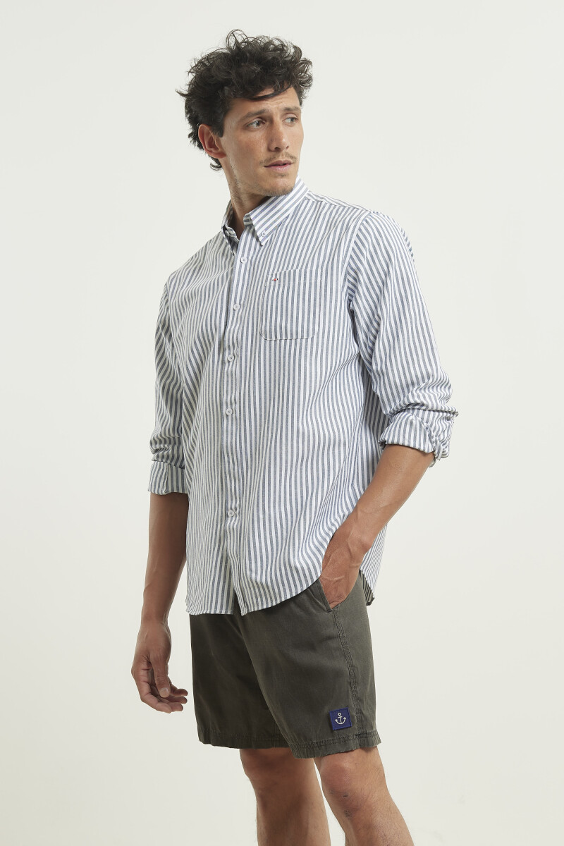 Camisa Harrington Label - Gris/blanco 