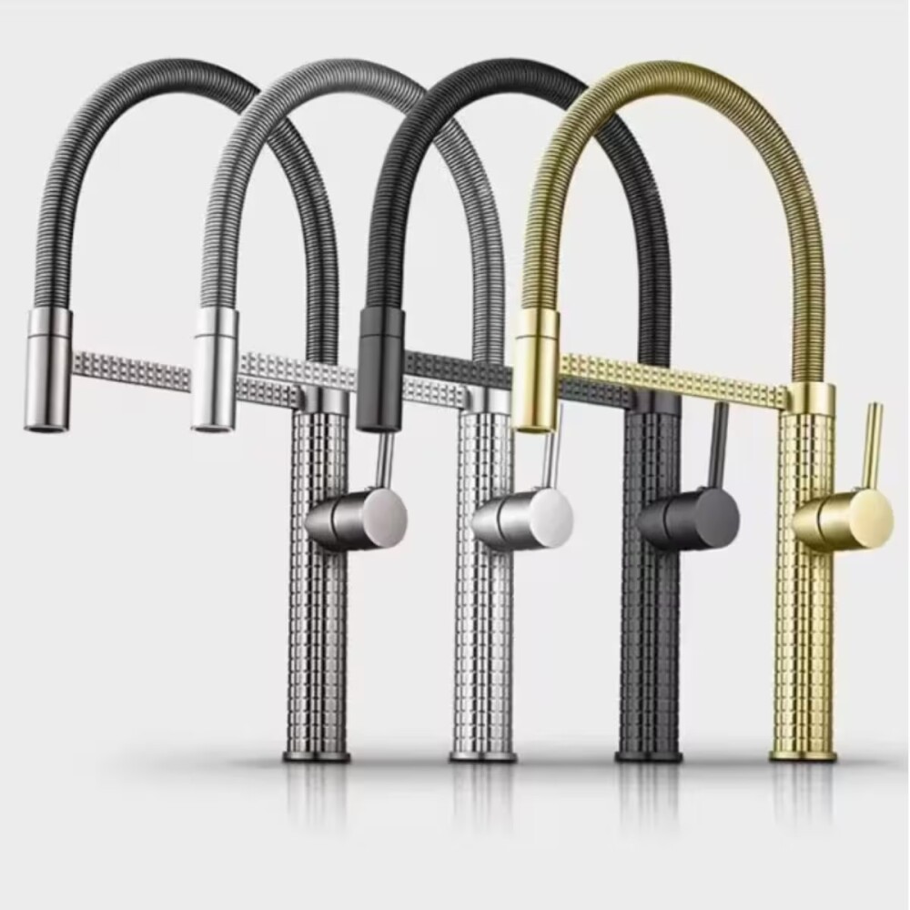 Grifería de cocina Monocomando de mesada Chef Pico móvil Gold Grifería De Cocina Monocomando De Mesada Chef Pico Móvil Gold