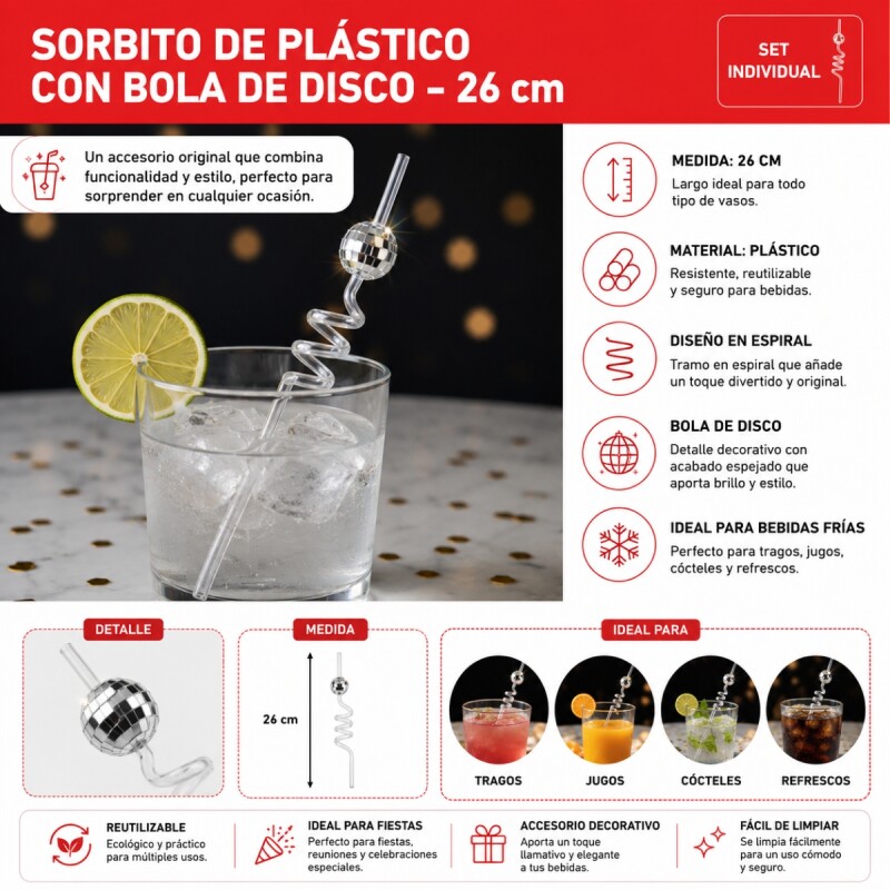 Set X4 sorbito bola de disco TRANSPARENTE