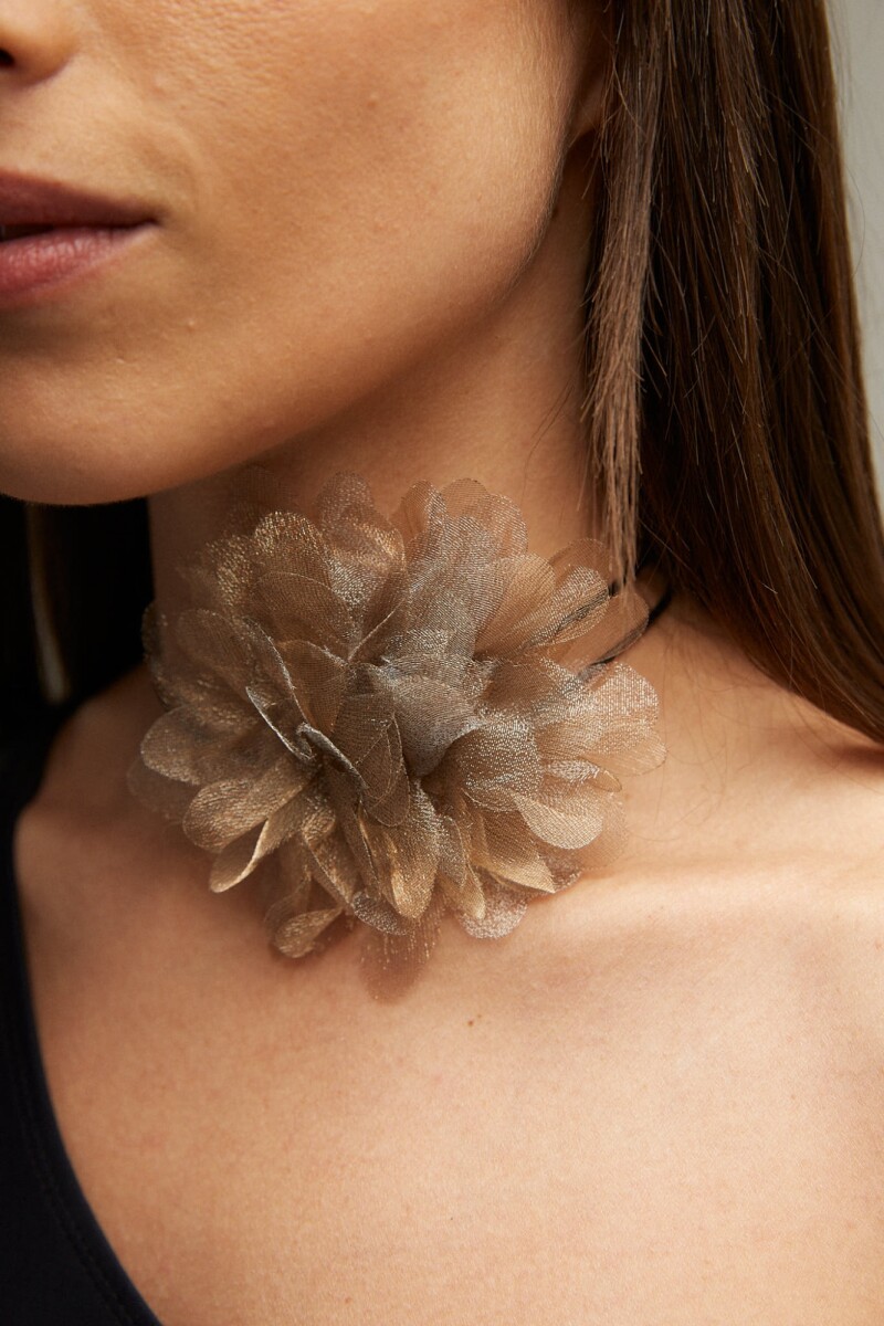 CHOKER FLEUR TUL XL - TAUPE 