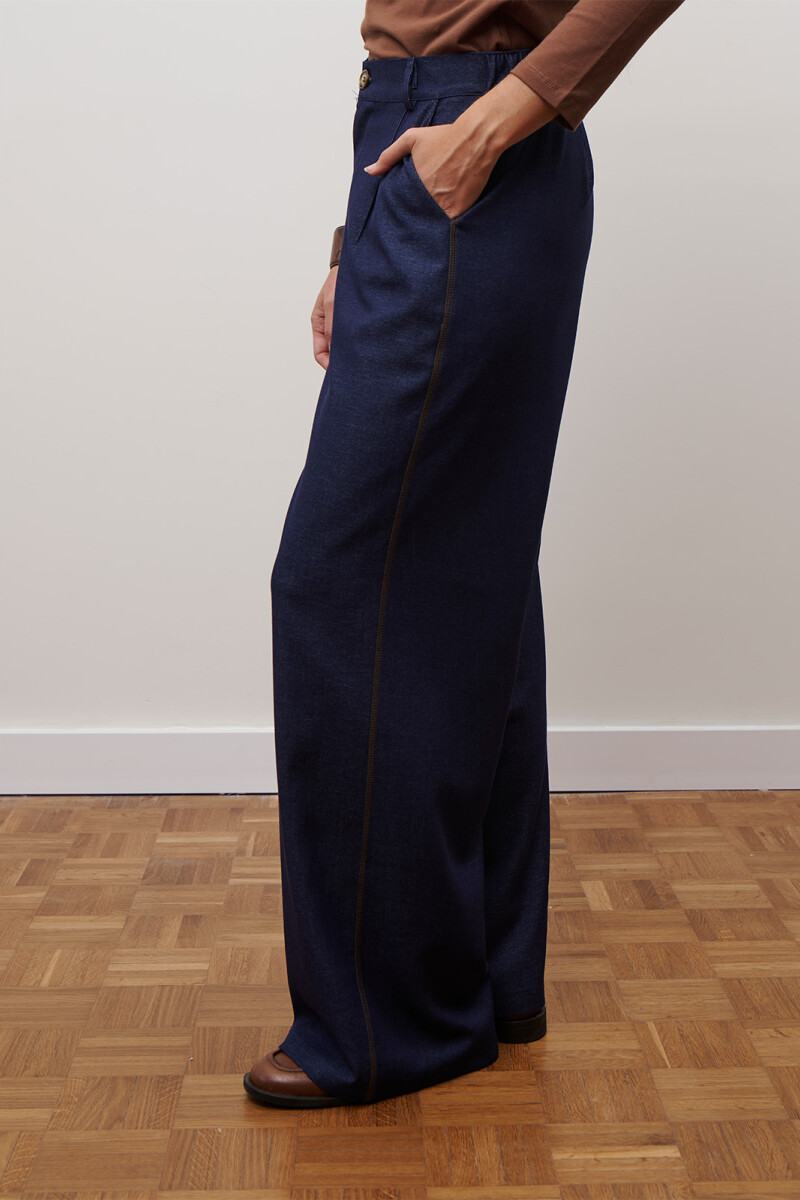 PANTALON JEAN TEXTIL AZUL CAMEL