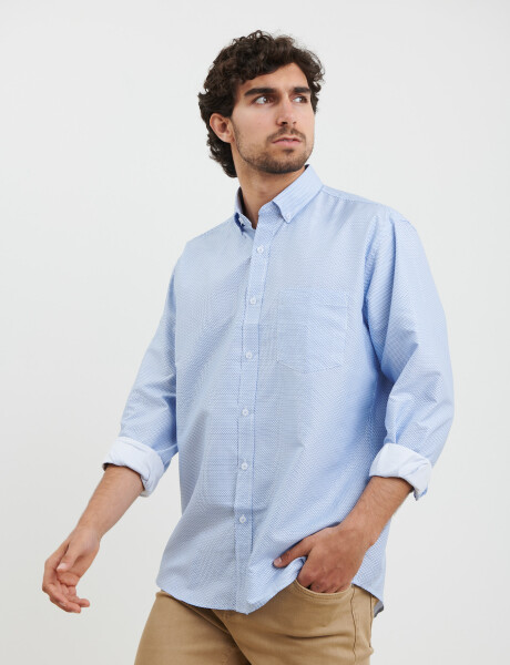 012546 CAMISA HARRINGTON LABEL Blanco/azul