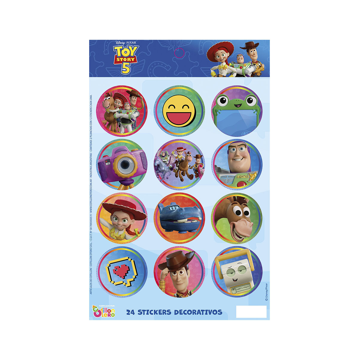 Cotillón Adhesivos x 24 Toy Story 5 