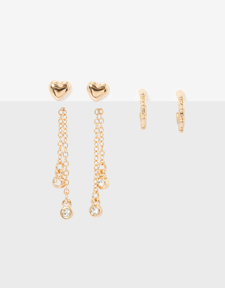 Aros Sets Metal Set De Aros De Metal De La Línea Stay Golden - Dorado