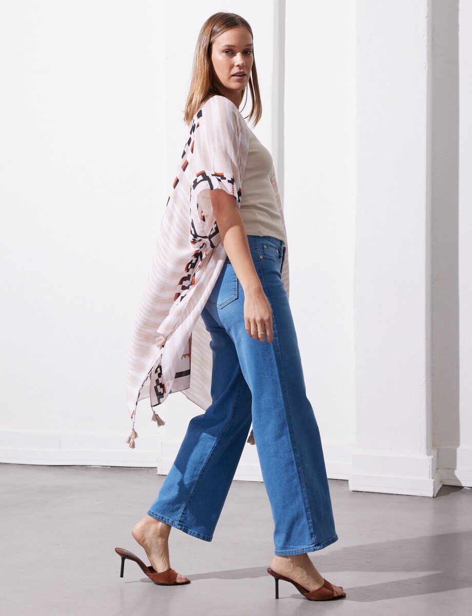 Kimono Printed - Beige/multi 