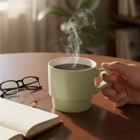 Taza Cerámica Pastel con Base Ancha – 350ml Verde