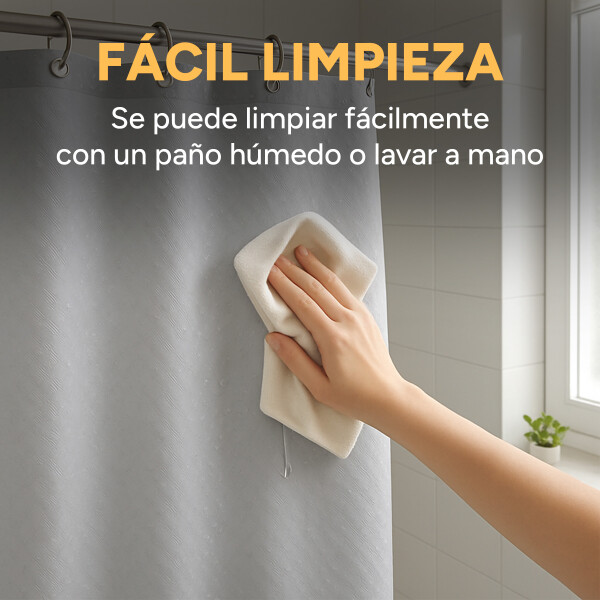 Cortina De Baño Ducha De Vinilo Plástico Varios Diseños Color Variante Gris