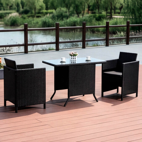 Set X3 Juego Jardín Ratán Sillón Mesa Balcón Patio Set X3 Juego Jardín Ratán Sillón Mesa Balcón Patio