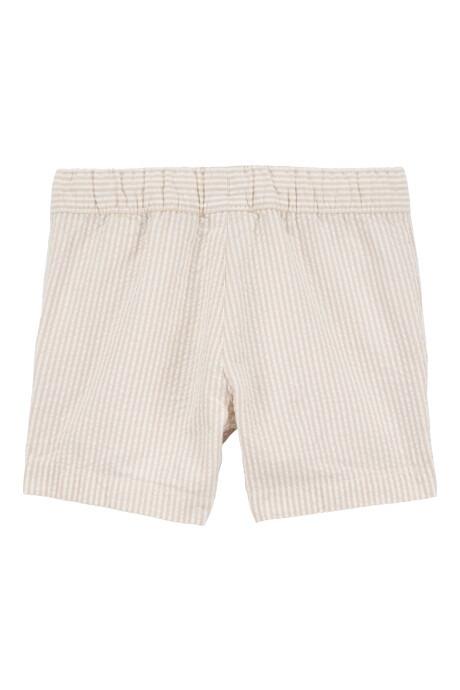 Short deportivo de algodón, diseño a rayas Sin color