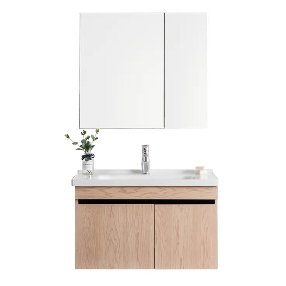 Mueble De Baño Aéreo Modelo 1061-80 / Mueble + Bacha + Espejo 