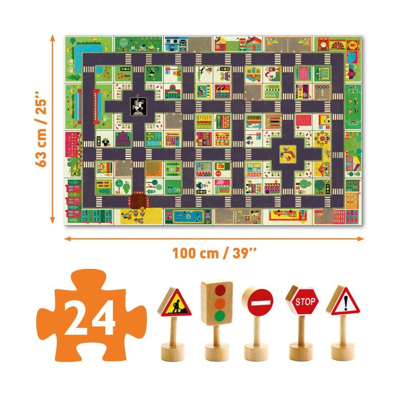 Puzzle Pop 63x100 cm 24 Pcs 3+ - La ciudad Puzzle Pop 63x100 cm 24 Pcs 3+ - La ciudad