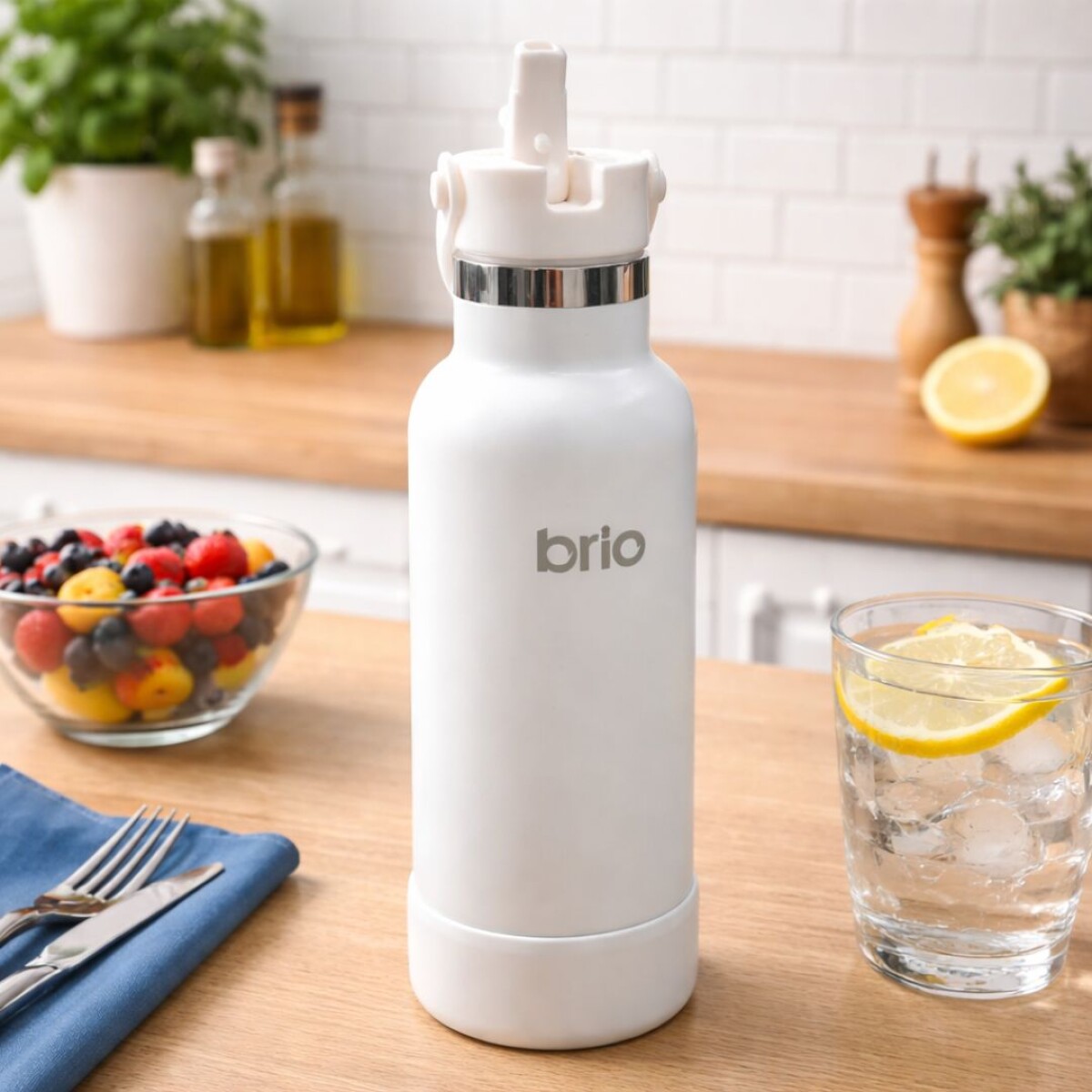 BOTELLA TERMICA BRIO 750ML BLANCO 