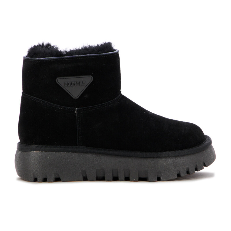 Country Pantubota Cuero / Lana Natural - Dama - Negro Negro