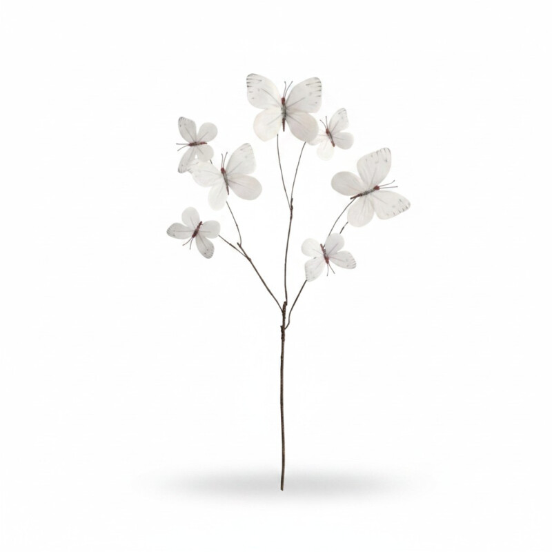 Rama de 7 Mariposas Blanco