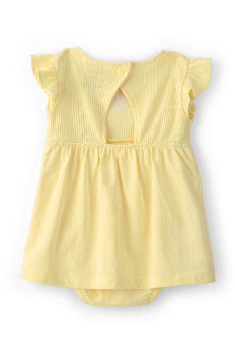 Vestido de algodón, amarillo con sol bordado Sin color