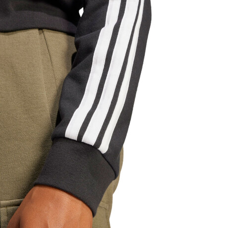 Campera de Mujer Adidas Essentials French Terry 3 Tiras Negro - Blanco