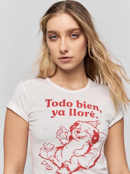 T-SHIRT P.CAKE LLORADERA M.C todo BLANCO