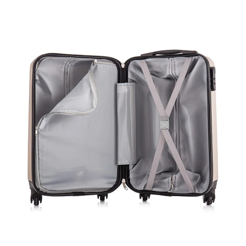 Valija de viaje Indra rígida 55x34,5x23 cm Champagne